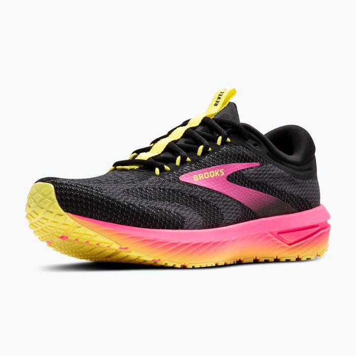 Brooks Revel 7 women's running shoes black/pink/lemon tonic 4