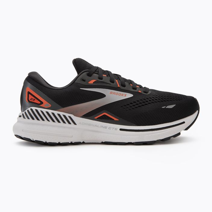 Brooks Adrenaline GTS 23 black/mandarin red/silver men's running shoes 2