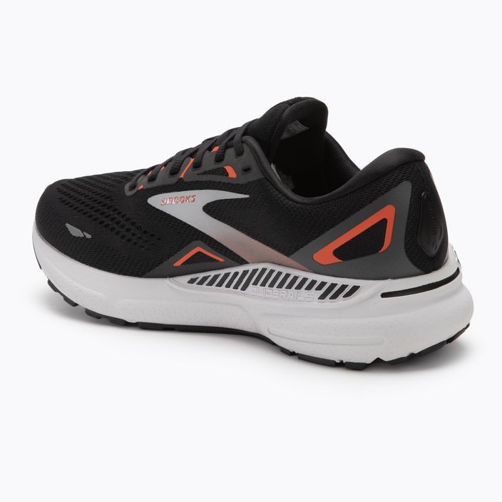Brooks Adrenaline GTS 23 black/mandarin red/silver men's running shoes 3