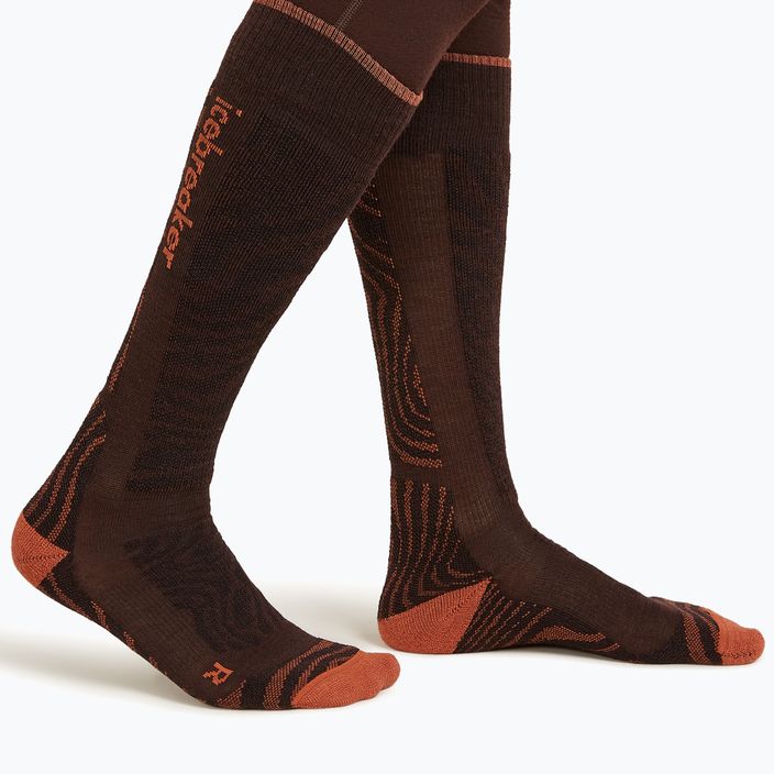 Icebreaker women's ski socks Merino Ski+ Medium OTC Mountain Contour bittersweet 2