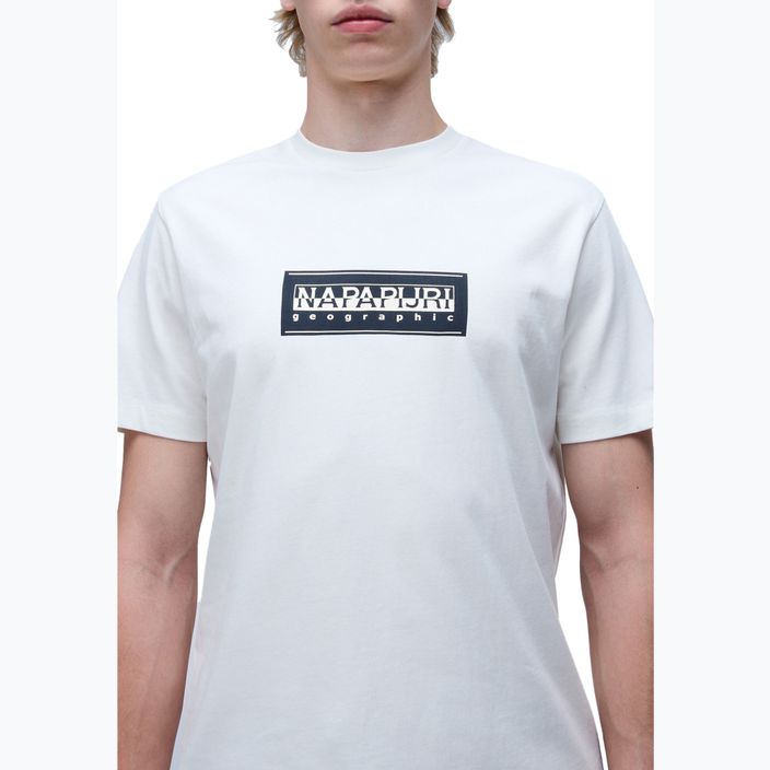 Men's Napapijri S-Box Logo white heron T-shirt 3