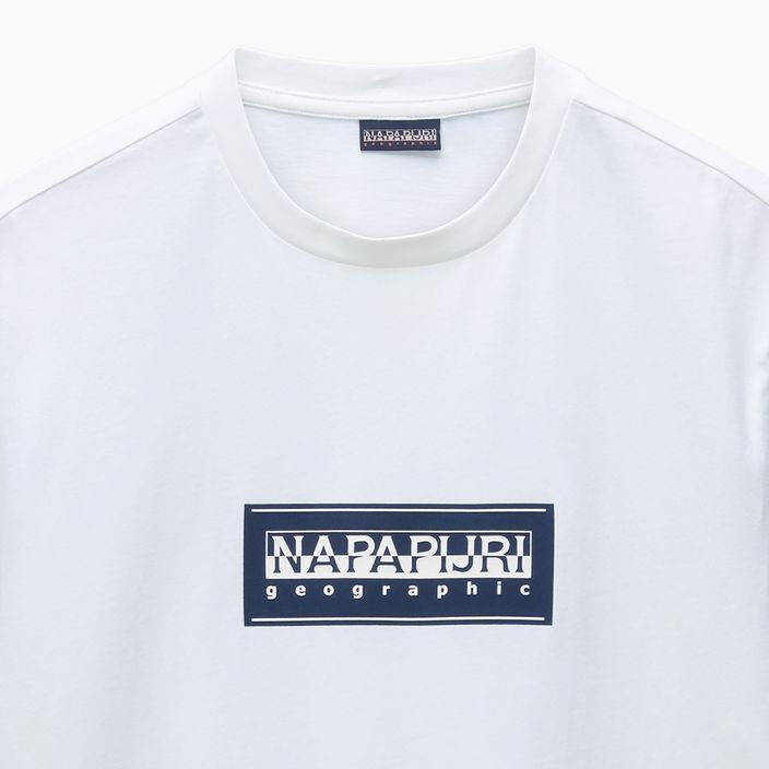 Men's Napapijri S-Box Logo white heron T-shirt 6