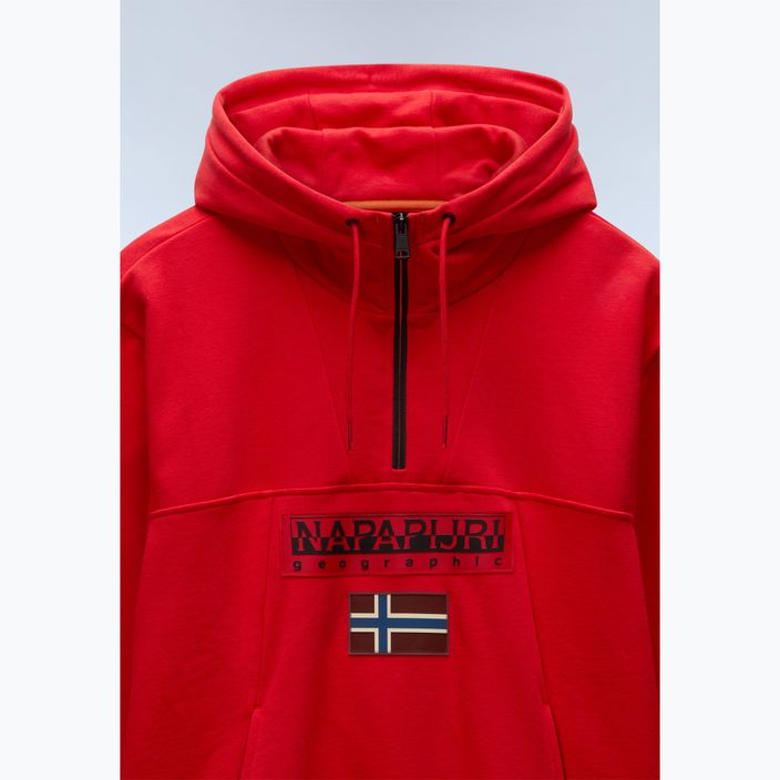 Men's Napapijri Burgee Half Zip Hooded 2.0 red goji sweatshirt 7