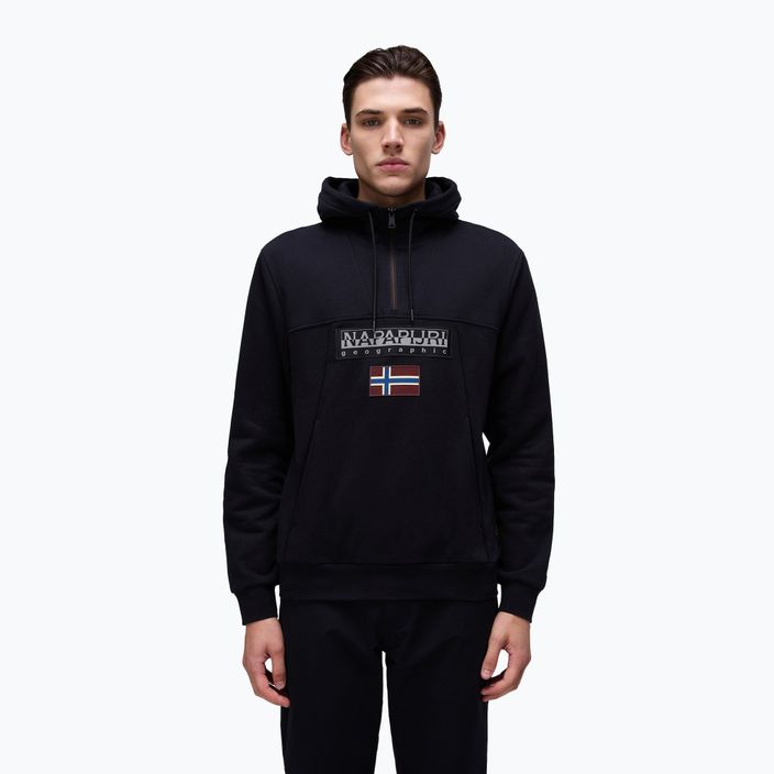 Men's Napapijri Burgee Half Zip Hooded 2.0 sweatshirt black 041