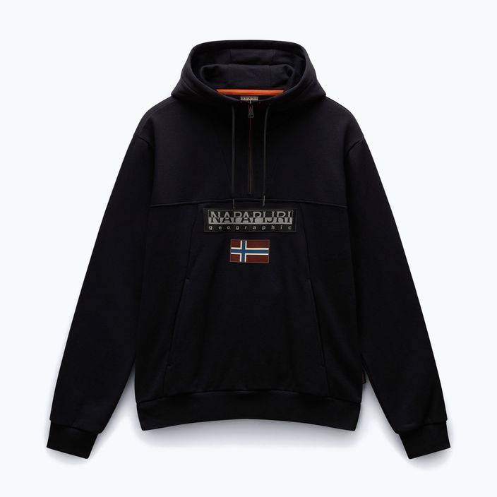 Men's Napapijri Burgee Half Zip Hooded 2.0 sweatshirt black 041 5