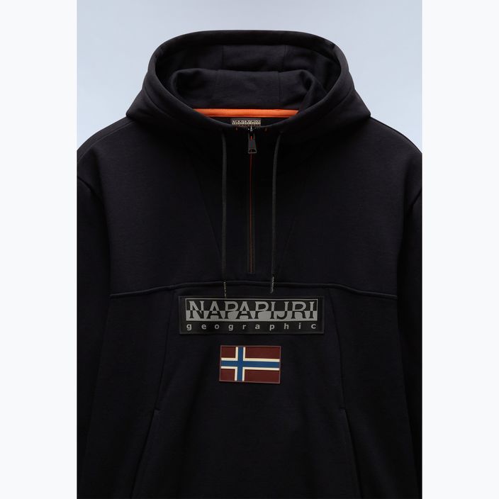 Men's Napapijri Burgee Half Zip Hooded 2.0 sweatshirt black 041 7