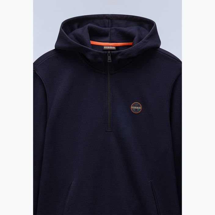 Men's Napapijri B-Badge Half Zip Hooded sweatshirt blu marine 8