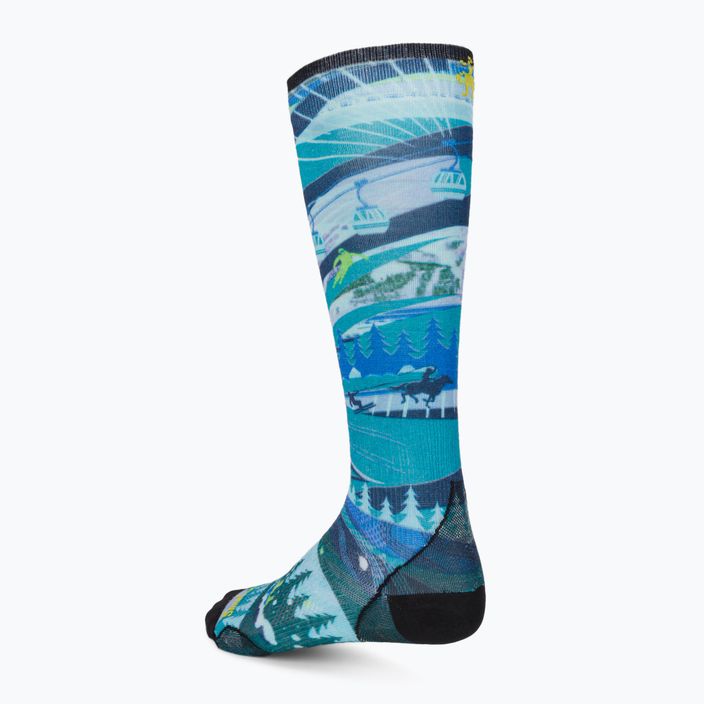 Women's ski socks Smartwool Performance Ski Zero Cushion Skication Print OTC blue SW001629E181 2