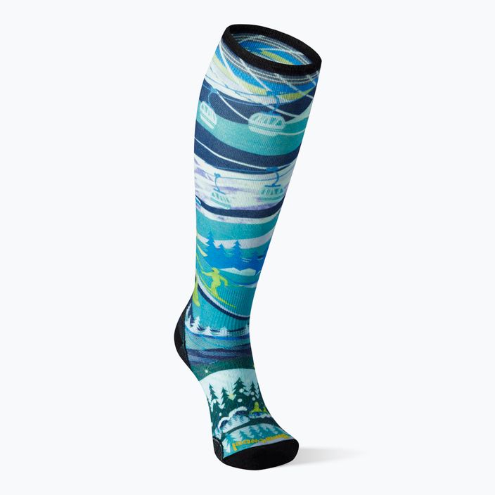 Women's ski socks Smartwool Performance Ski Zero Cushion Skication Print OTC blue SW001629E181 4