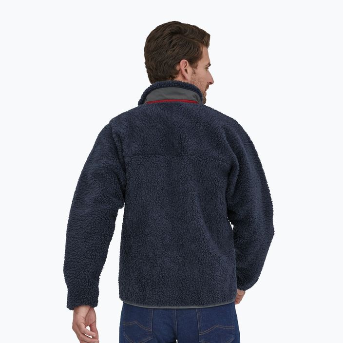 Men's Patagonia Classic Retro-X fleece sweatshirt new navy w/wax red 2