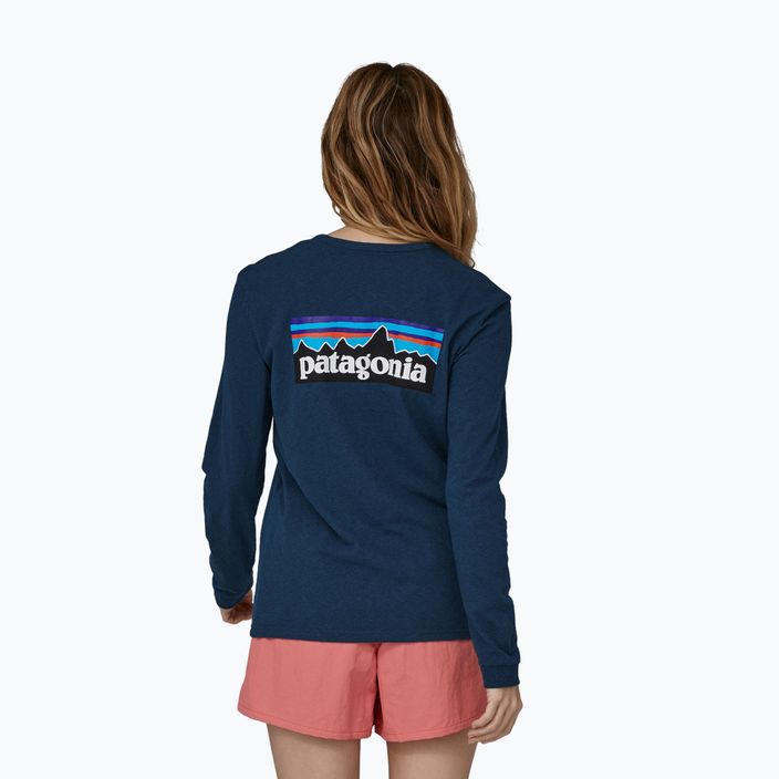 Women's trekking T-shirt Patagonia P-6 Logo Responsibili-Tee LS tidepool blue 2