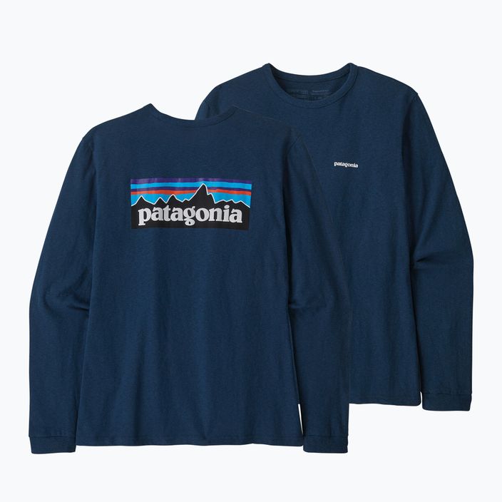 Women's trekking T-shirt Patagonia P-6 Logo Responsibili-Tee LS tidepool blue 7