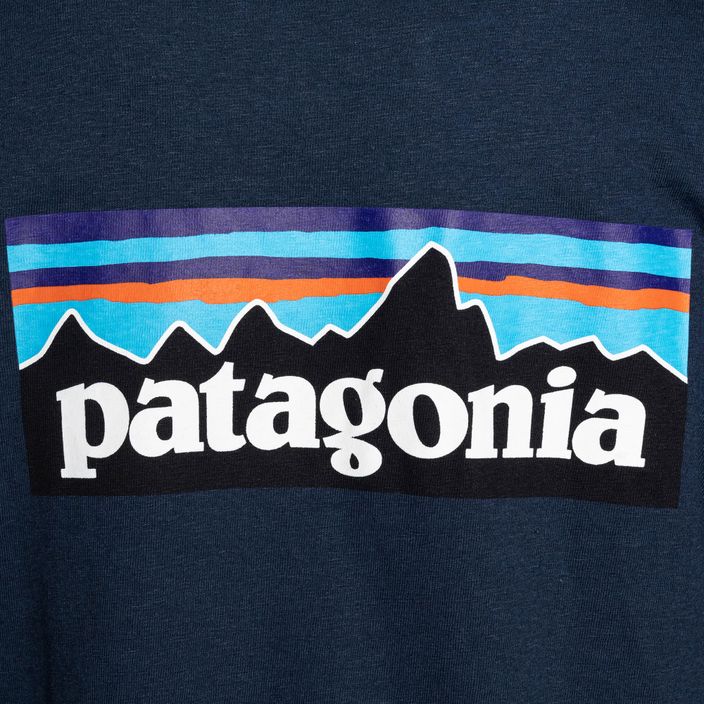 Women's trekking T-shirt Patagonia P-6 Logo Responsibili-Tee LS tidepool blue 6