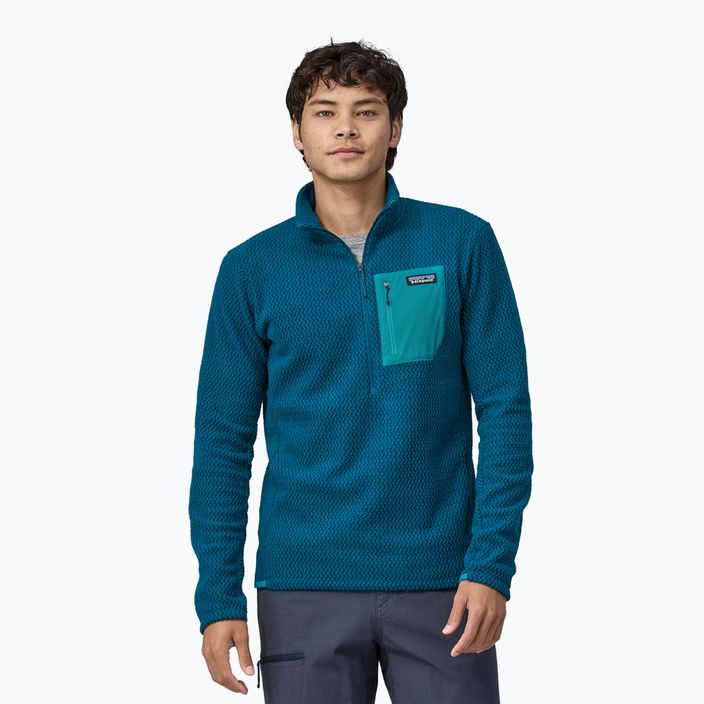 Men's Patagonia R1 Air Zip Neck fleece sweatshirt lagom blue