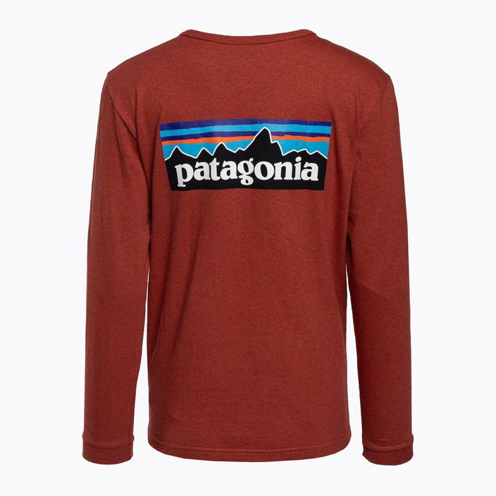 Women's trekking T-shirt Patagonia P-6 Logo Responsibili-Tee LS burl red 2
