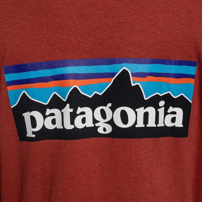 Women's trekking T-shirt Patagonia P-6 Logo Responsibili-Tee LS burl red 4