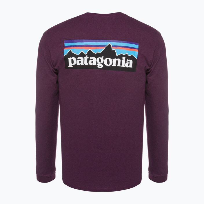 Men's Patagonia P-6 Logo Responsibili night plum trekking longsleeve 4