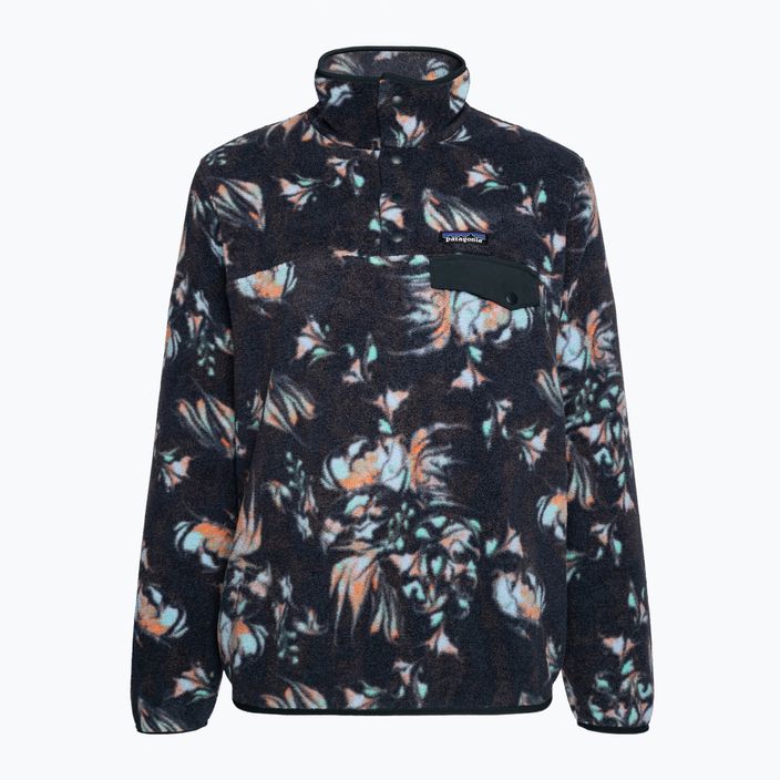 Patagonia women's fleece sweatshirt LW Synch Snap-T P/O swirl floral/pitch blue