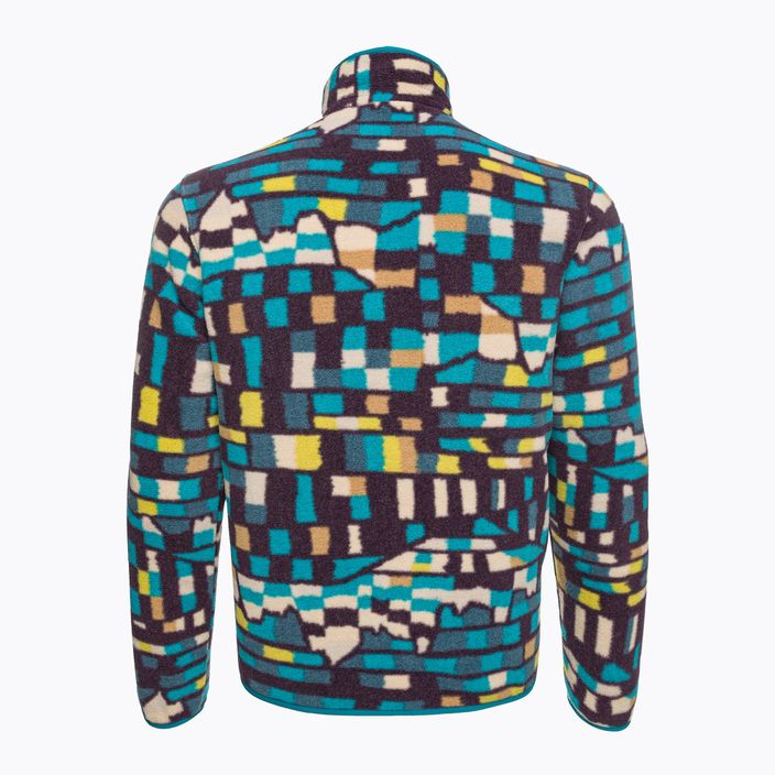 Patagonia men's fleece sweatshirt LW Synch Snap-T P/O fitz roy patchwork/belay blue 4