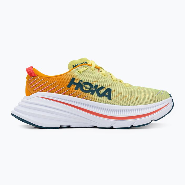HOKA Bondi X men's running shoes white and yellow 1113512-WEPR 2