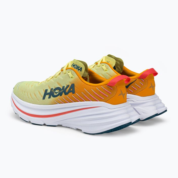 HOKA Bondi X men's running shoes white and yellow 1113512-WEPR 4