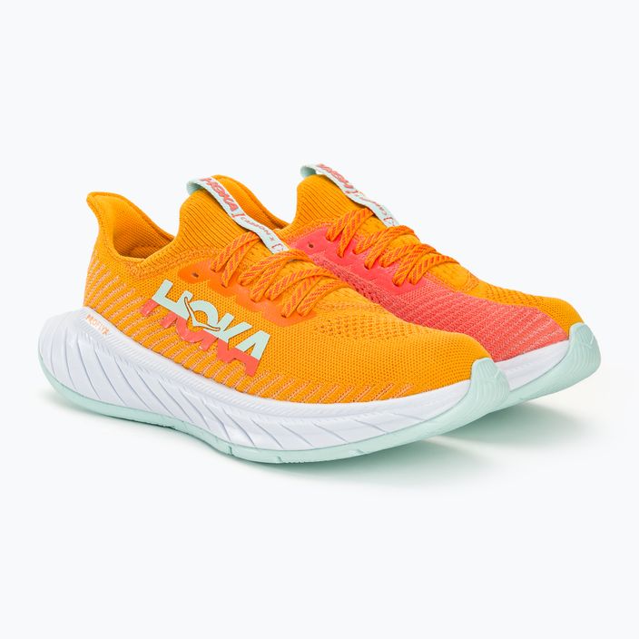 Women's running shoes HOKA Carbon X 3 radiant yellow/camellia 5