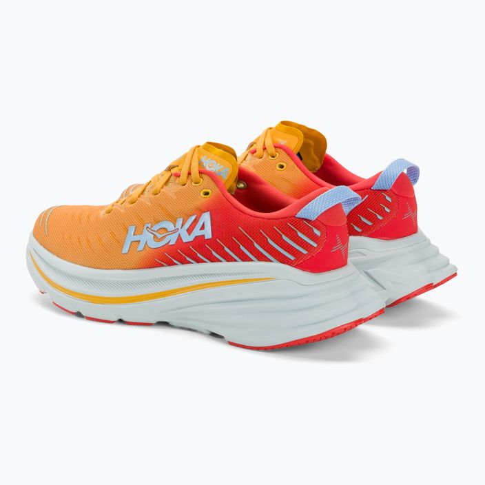 HOKA Bondi X fiesta/amber yellow men's running shoes 3
