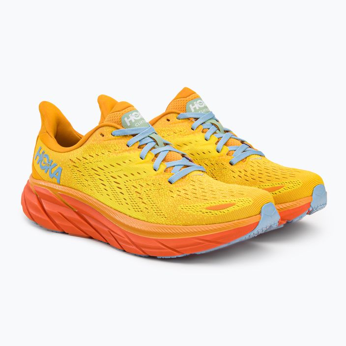 HOKA men's running shoes Clifton 8 yellow 1119393-RYMZ 4
