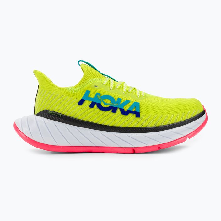 HOKA women's running shoes Carbon X 3 evening primrose/scuba blue 2
