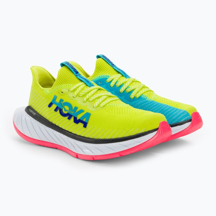 Women's running shoes HOKA Carbon X 3 evening primrose/scuba blue 4
