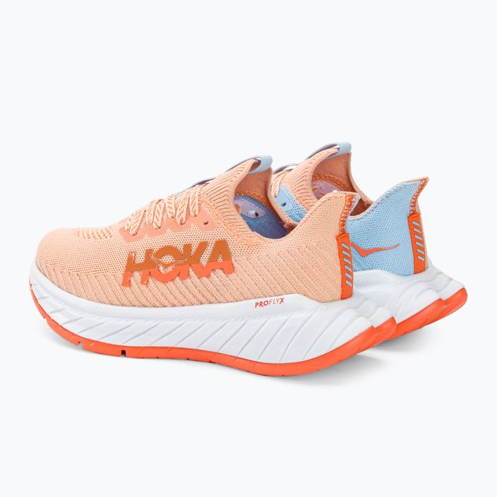 Women's running shoes HOKA Carbon X 3 peach parfait/summer song 4