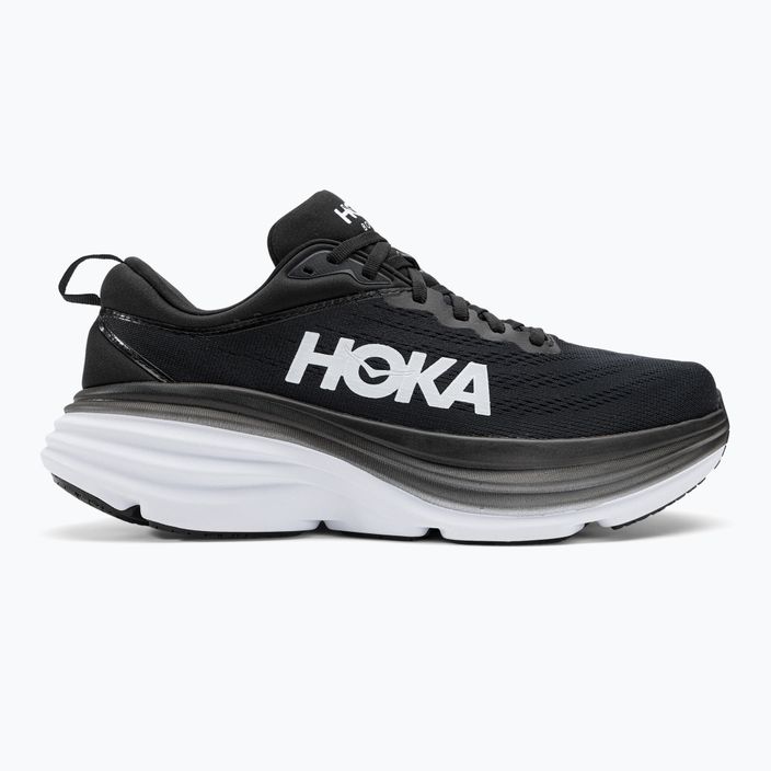 Men's running shoes HOKA Bondi 8 black/white 2
