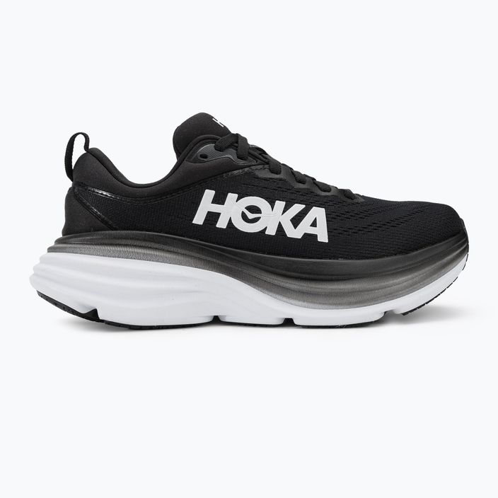 Women's running shoes HOKA Bondi 8 black/white 2