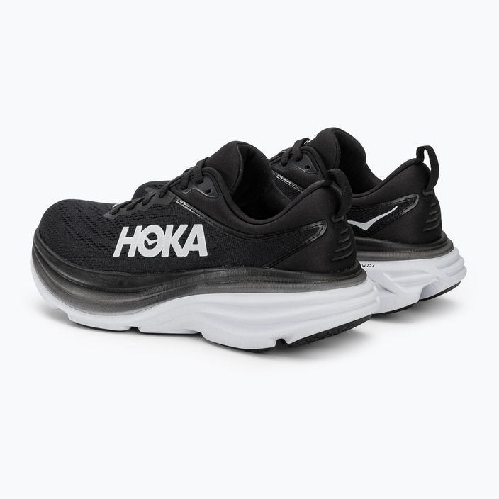 Women's running shoes HOKA Bondi 8 black/white 3