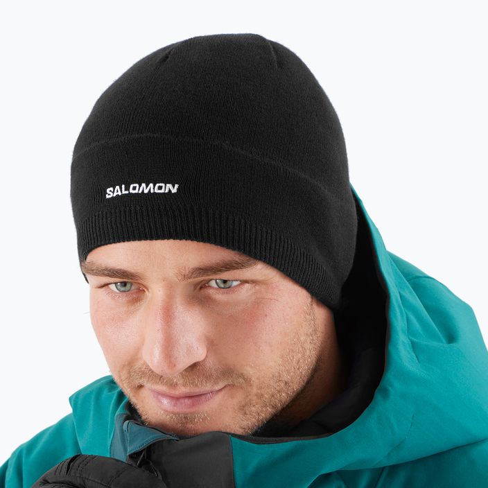 Salomon winter beanie deep black 2