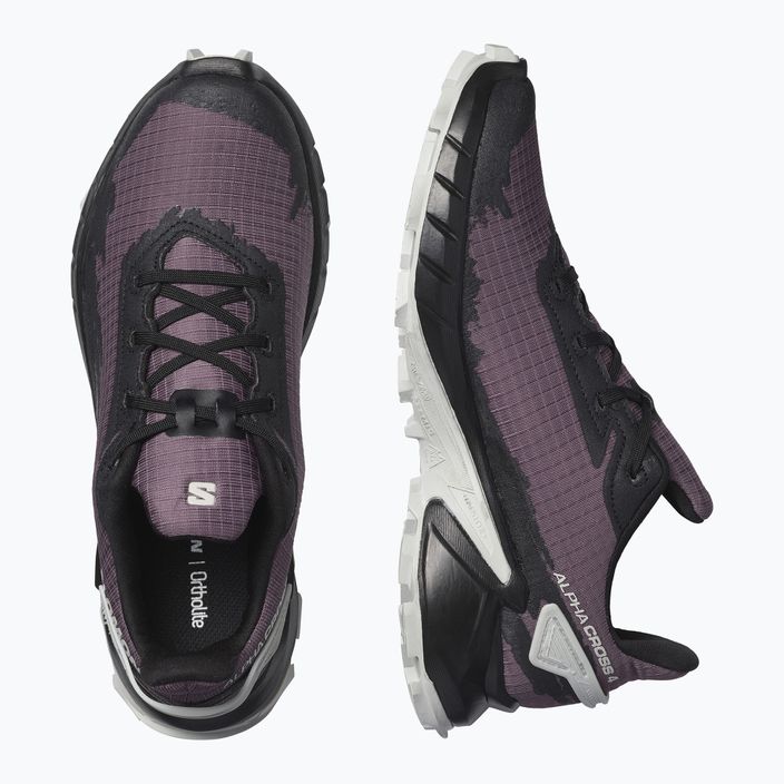 Women's trail shoes Salomon Alphacross 4 purple L41725200 14