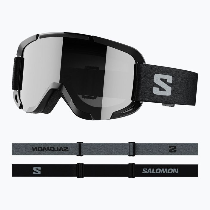 Children's ski helmet Salomon Player Combo + Goggles XV Jr black&tie/black silver 8