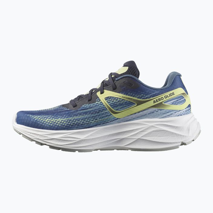 Men's running shoes Salomon Aero Glide blue ashes/dark sapphire/sunny lime 12