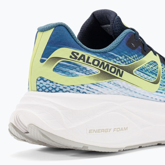 Men's running shoes Salomon Aero Glide blue ashes/dark sapphire/sunny lime 9