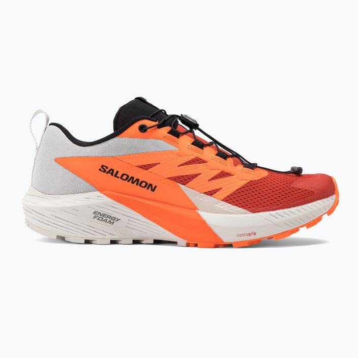 Men's running shoes Salomon Sense Ride 5 lunar rock/shocking orange/fiery red 2