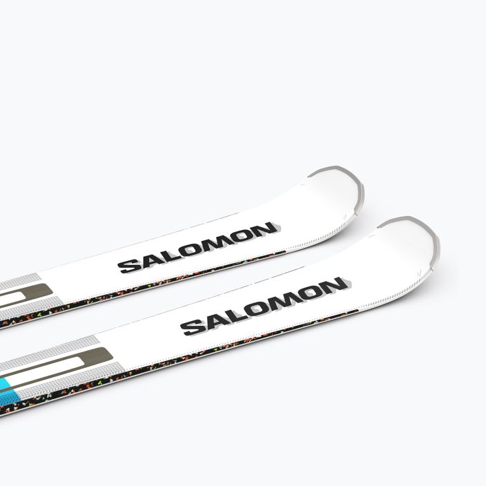Salomon Addikt + Z12 GW downhill skis white/black/pastel neon blue 9