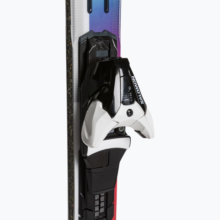 Salomon Addikt + Z12 GW downhill skis white/black/pastel neon blue 4