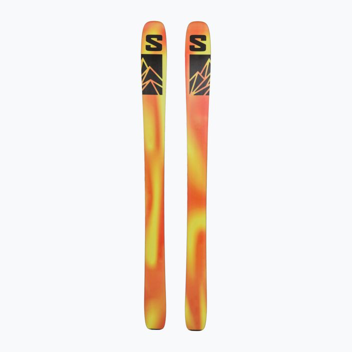 Salomon QST 106 + Skins sweet lavender/flame orange downhill skis 2