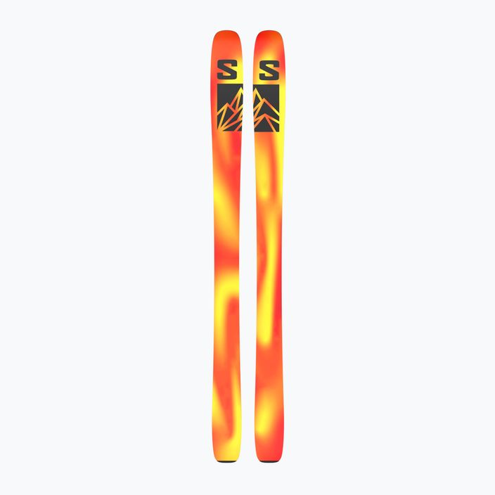 Salomon QST 106 + Skins sweet lavender/flame orange downhill skis 6