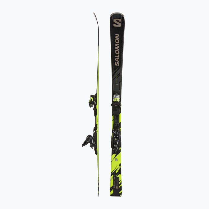 Salomon S/Max 8 XT + M11 GW black/driftwood/safety yellow downhill skis 2