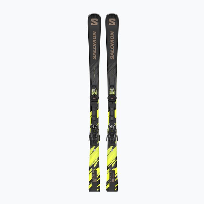 Salomon S/Max 8 XT + M11 GW black/driftwood/safety yellow downhill skis 6