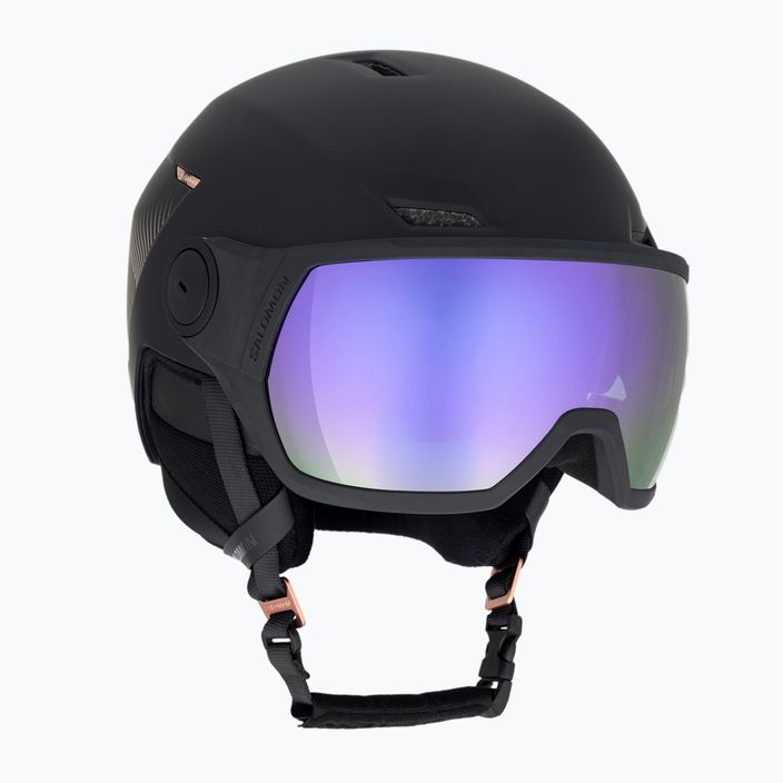 Ski helmet Salomon Icon LT Visor S2 black/pink/gold