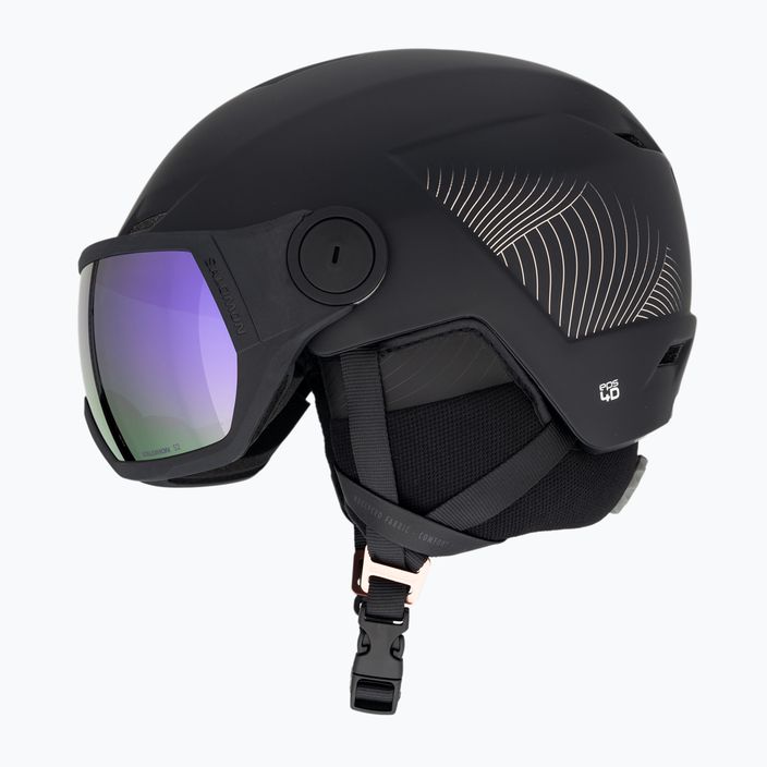 Ski helmet Salomon Icon LT Visor S2 black/pink/gold 5