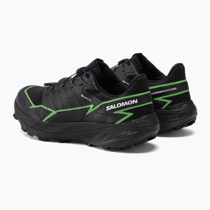 Salomon Thundercross GTX men's running shoes black/green gecko/black 5