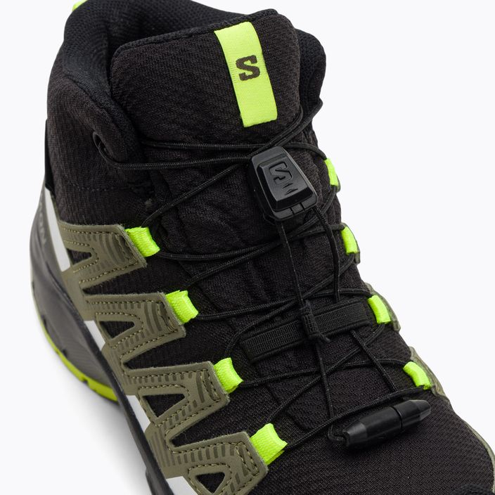 Salomon Xa Pro V8 Mid CSWP children's trekking boots black/deep lichen green/y 8